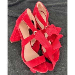 AD & Daughters Charlotta Red Suede Tie High Heels